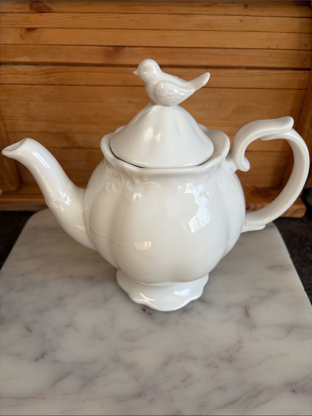 Gracie China Bird Teapot White